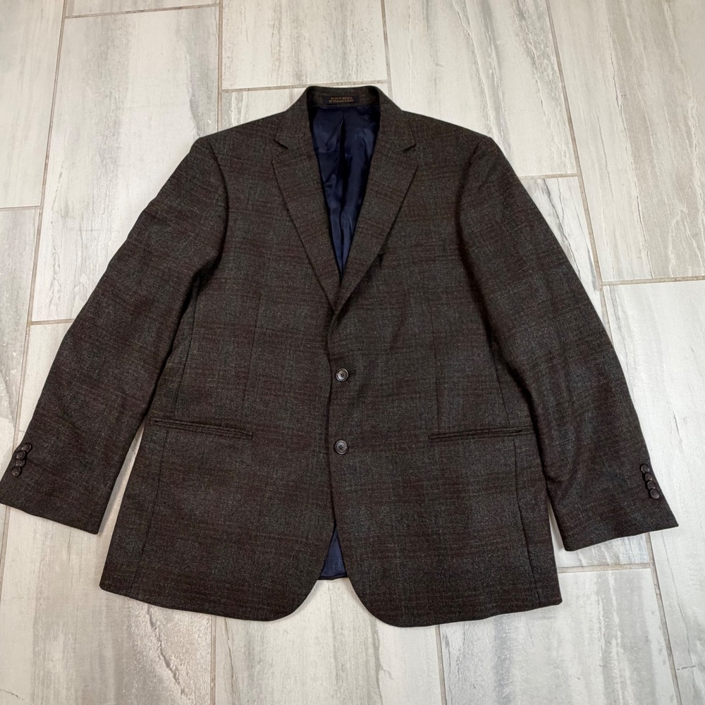 Jos A Bank Reserve E Thomas Wool Cashmere Sport Coat Blazer Olive 44R Tailored